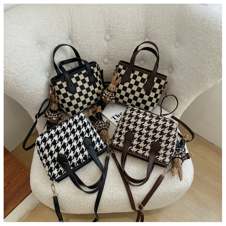 All-match Houndstooth Shoulder Portable Messenger Bag