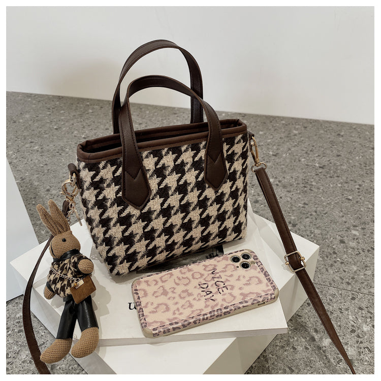 All-match Houndstooth Shoulder Portable Messenger Bag