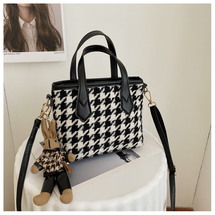 All-match Houndstooth Shoulder Portable Messenger Bag