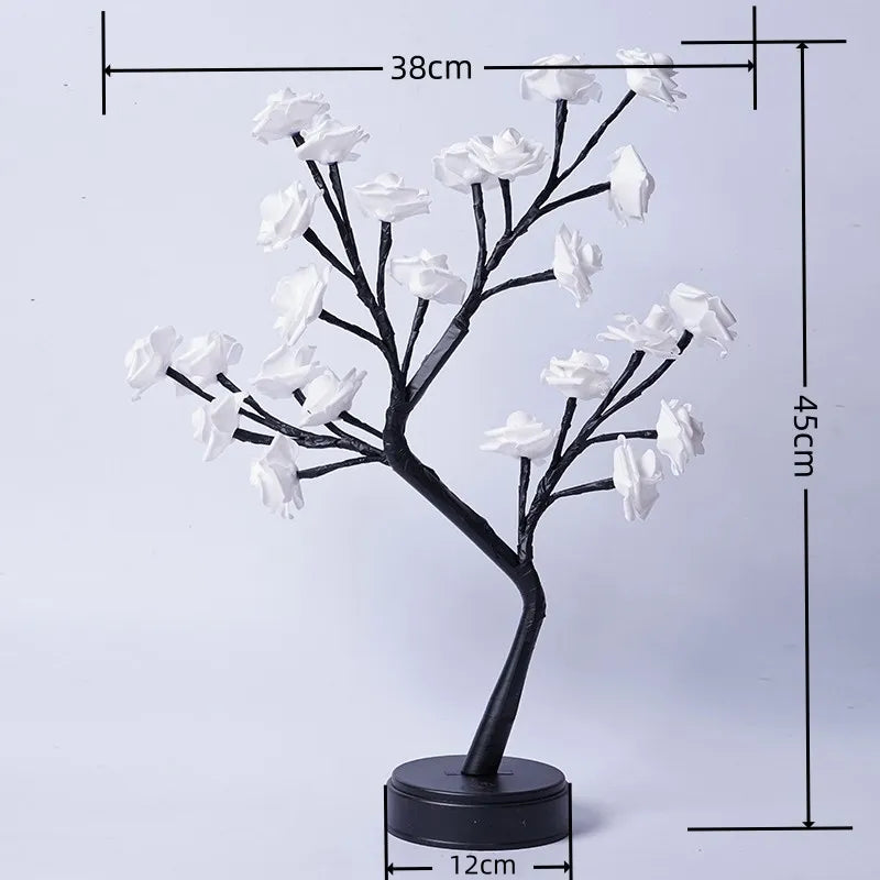 Table Lamp Flower Tree Rose Lamps Fairy Desk Night Lights USB Operated Gifts For Wedding Valentine Christmas Decoration