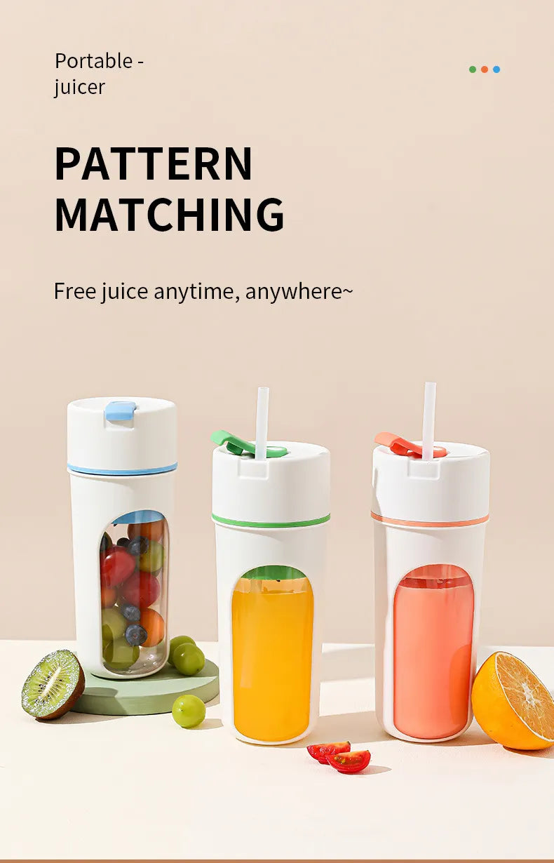 Kitchen Electric Juicer USB Charging Wireless Juices Blender Fruit Orange Mixer Squeezer Machine Ice Crush Cup Food Processor