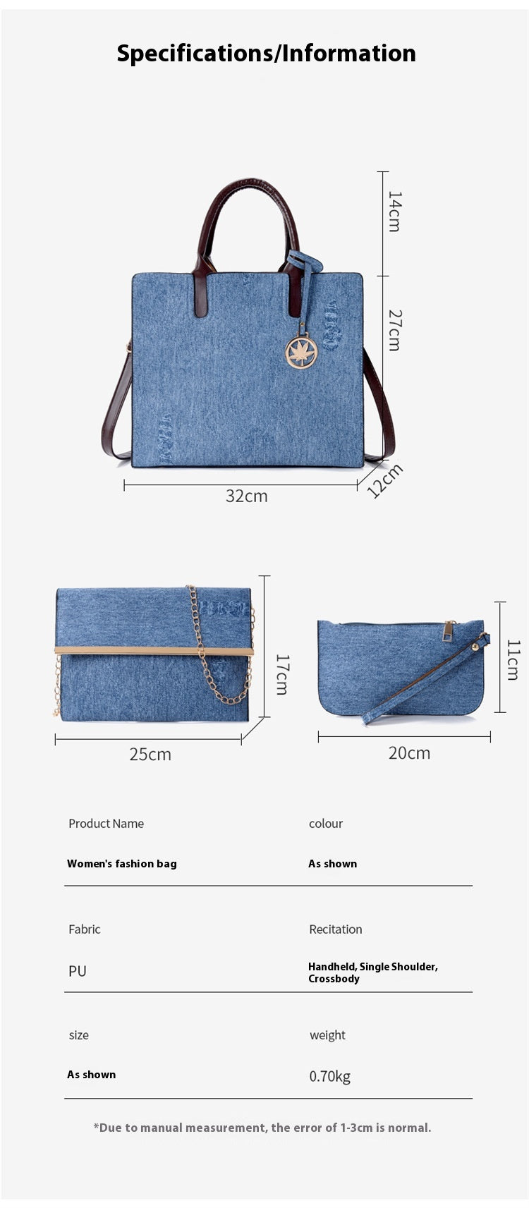 Three-piece Handbag Shoulder Crossbody