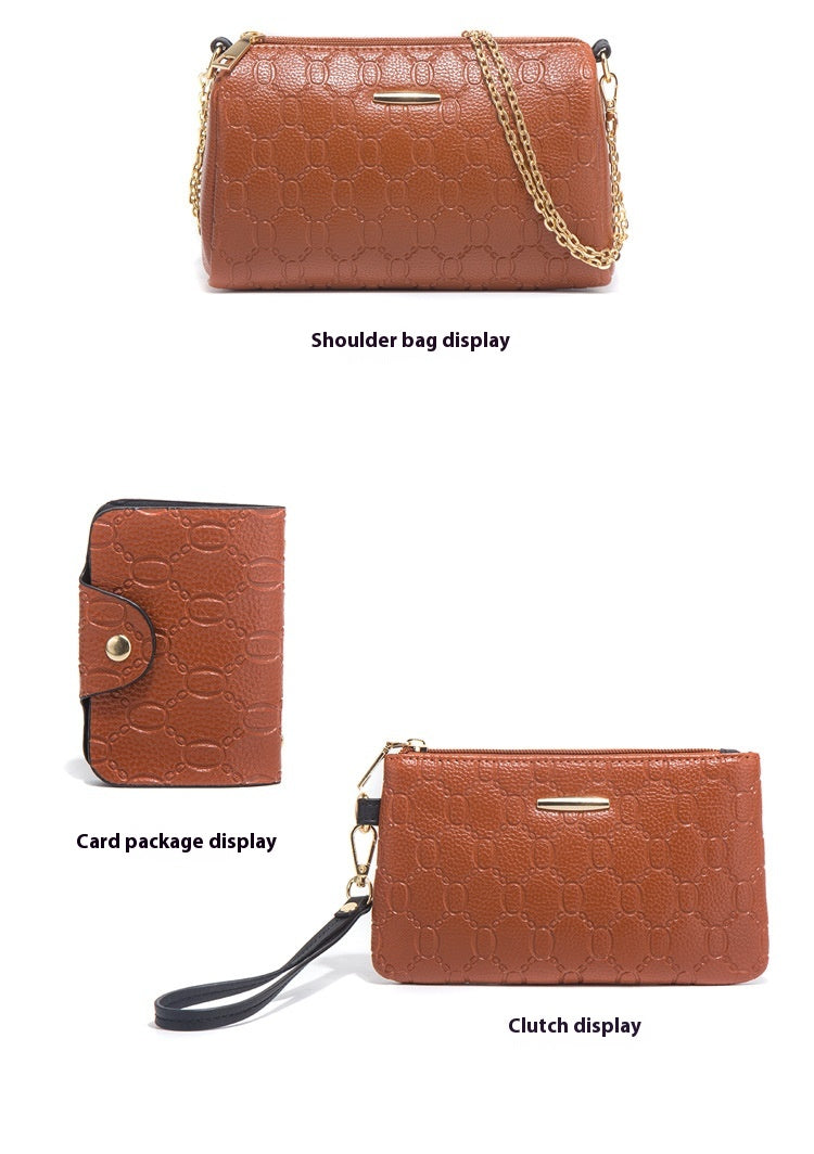 Diagonal Cross Double Shoulder Simple Large Capacity Chain Four Piece Mother's Bag For Women