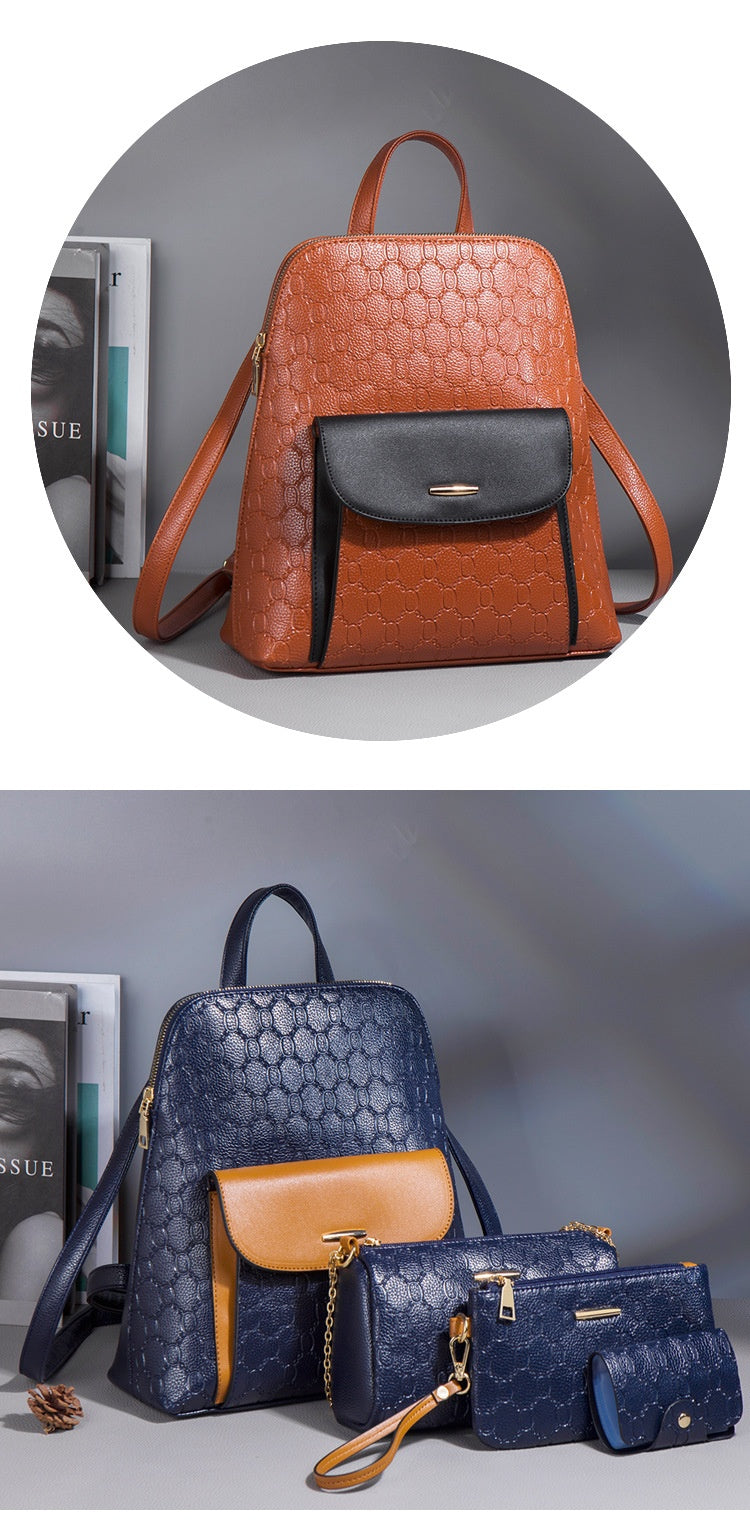 Diagonal Cross Double Shoulder Simple Large Capacity Chain Four Piece Mother's Bag For Women