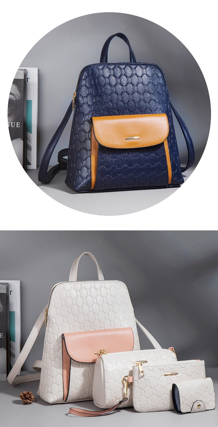 Diagonal Cross Double Shoulder Simple Large Capacity Chain Four Piece Mother's Bag For Women