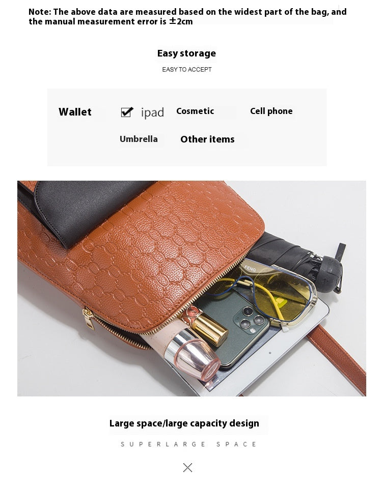 Diagonal Cross Double Shoulder Simple Large Capacity Chain Four Piece Mother's Bag For Women