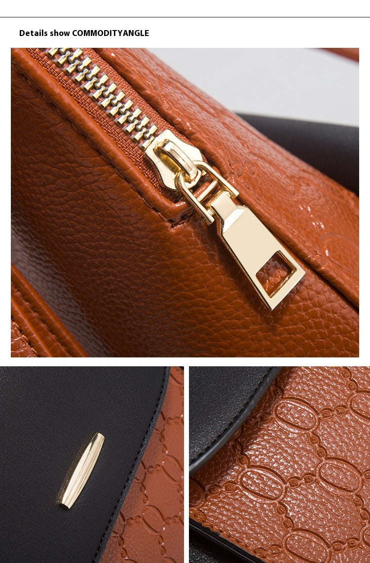 Diagonal Cross Double Shoulder Simple Large Capacity Chain Four Piece Mother's Bag For Women