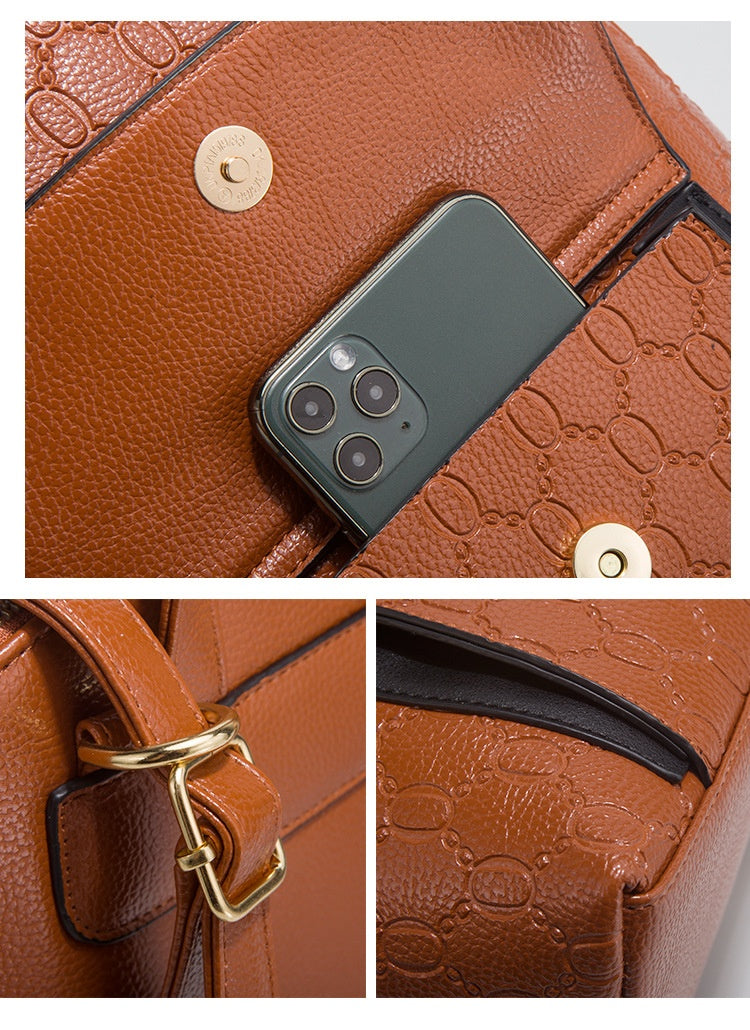 Diagonal Cross Double Shoulder Simple Large Capacity Chain Four Piece Mother's Bag For Women