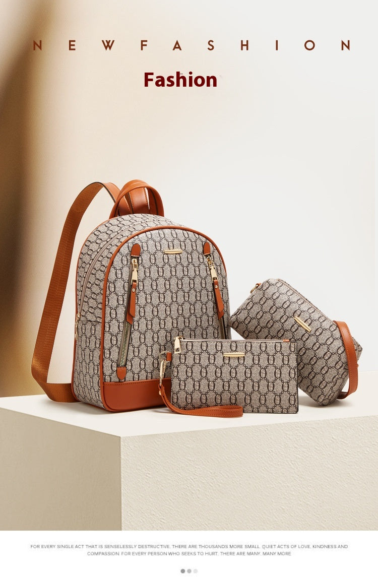 Trends Slingbackpack Three-use Women Bag Multipurpose Backpack Three-piece Set