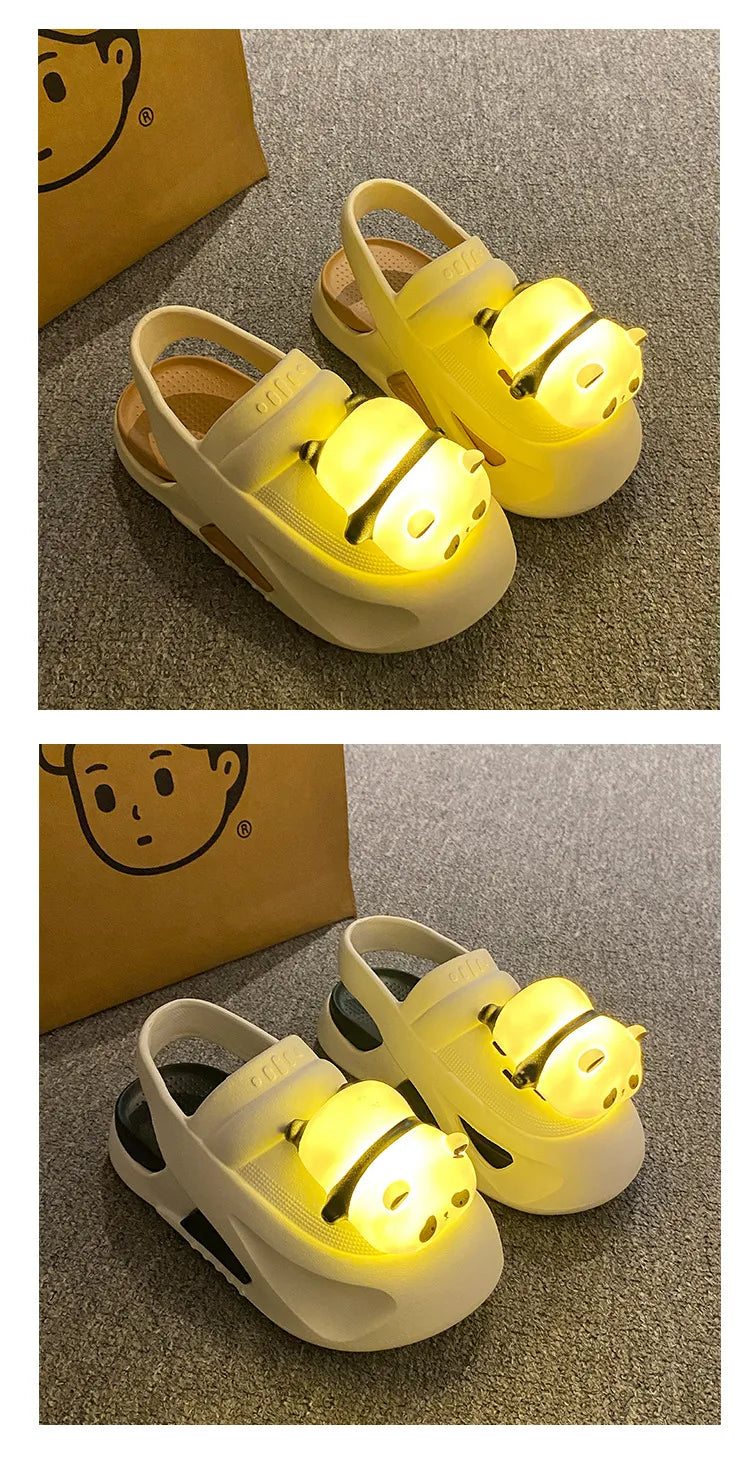 2024 Cute Slipper With Panda Lamp Summer Sandales Femme Light Funny Woman Slippers Shoes Women