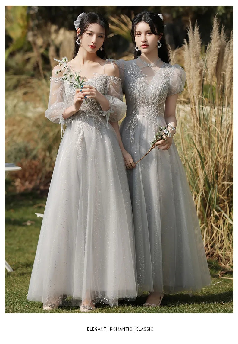 Dress Sisters Dress Female Gray Slim Fit Girlfriend Clothes