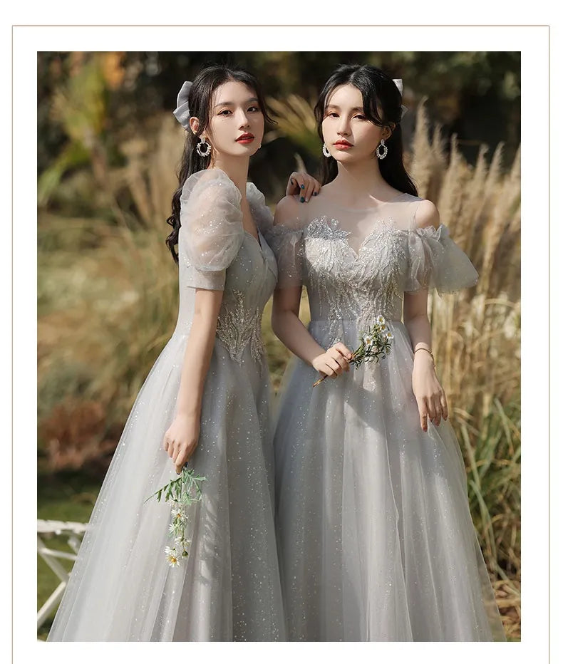 Dress Sisters Dress Female Gray Slim Fit Girlfriend Clothes