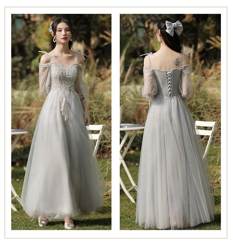 Dress Sisters Dress Female Gray Slim Fit Girlfriend Clothes