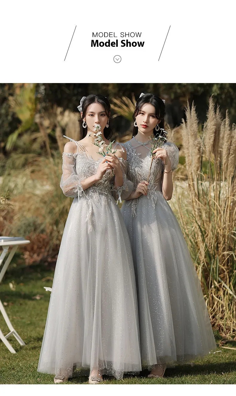Dress Sisters Dress Female Gray Slim Fit Girlfriend Clothes