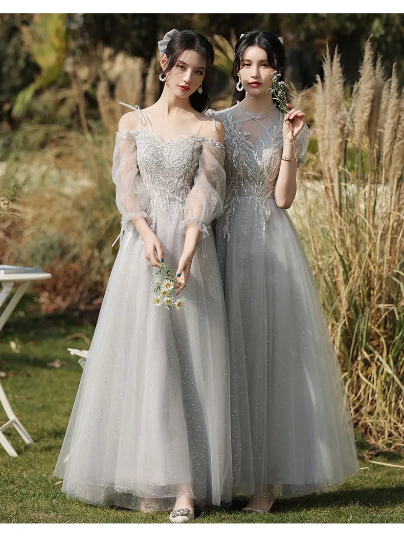 Dress Sisters Dress Female Gray Slim Fit Girlfriend Clothes