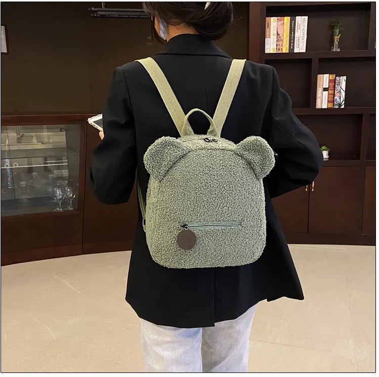 Bear Backpacks Portable Children Travel Shopping Rucksacks Women's Cute Bear Shaped Shoulder Backpack