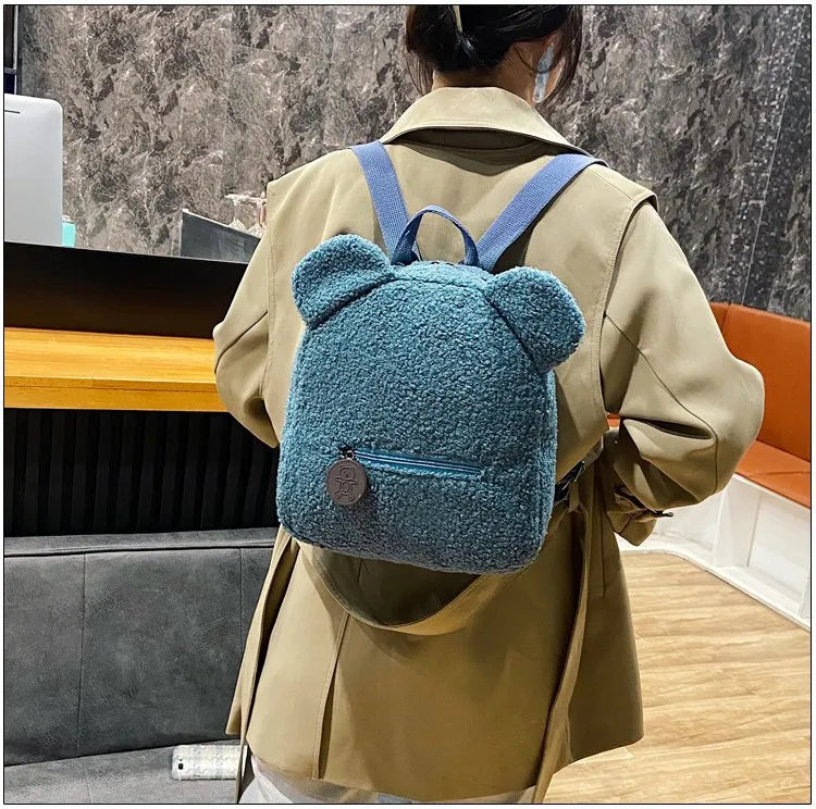 Bear Backpacks Portable Children Travel Shopping Rucksacks Women's Cute Bear Shaped Shoulder Backpack