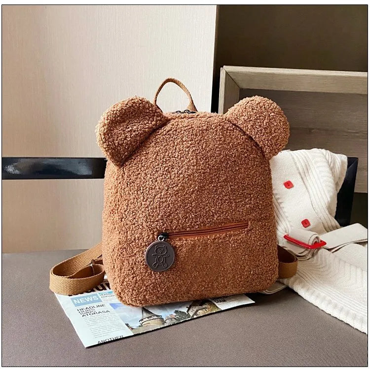 Bear Backpacks Portable Children Travel Shopping Rucksacks Women's Cute Bear Shaped Shoulder Backpack