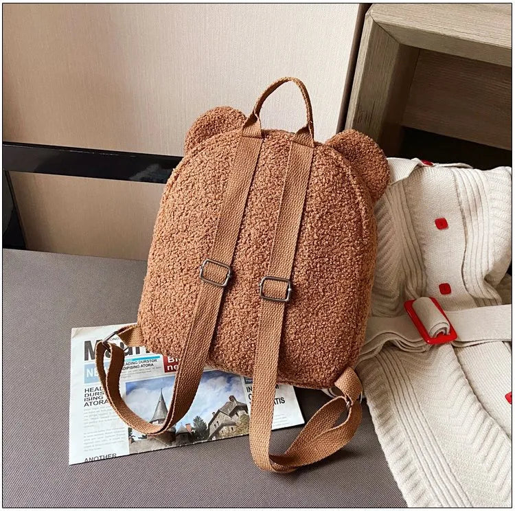 Bear Backpacks Portable Children Travel Shopping Rucksacks Women's Cute Bear Shaped Shoulder Backpack