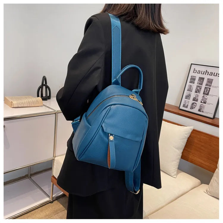 Fashion PU Backpack Soft Small Bags Women Cute Schoolbag Students