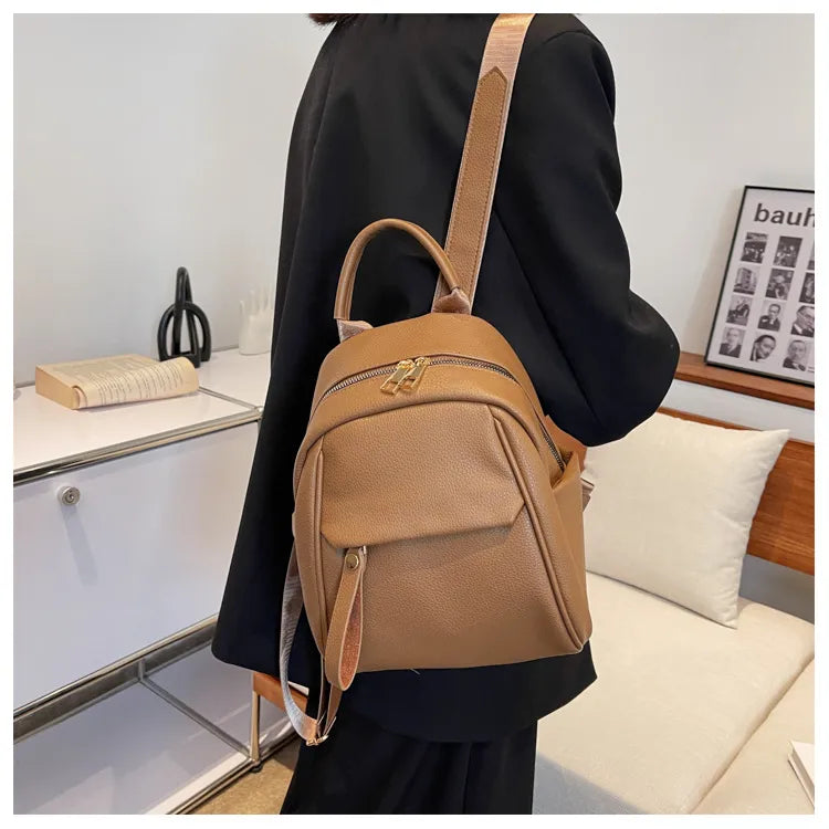 Fashion PU Backpack Soft Small Bags Women Cute Schoolbag Students