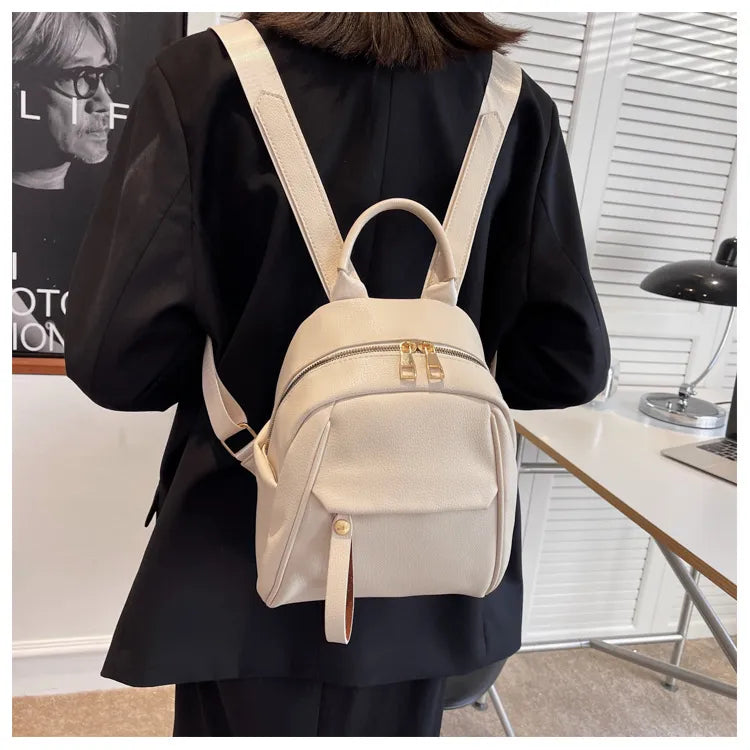 Fashion PU Backpack Soft Small Bags Women Cute Schoolbag Students