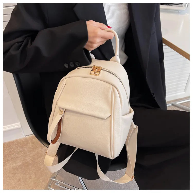 Fashion PU Backpack Soft Small Bags Women Cute Schoolbag Students