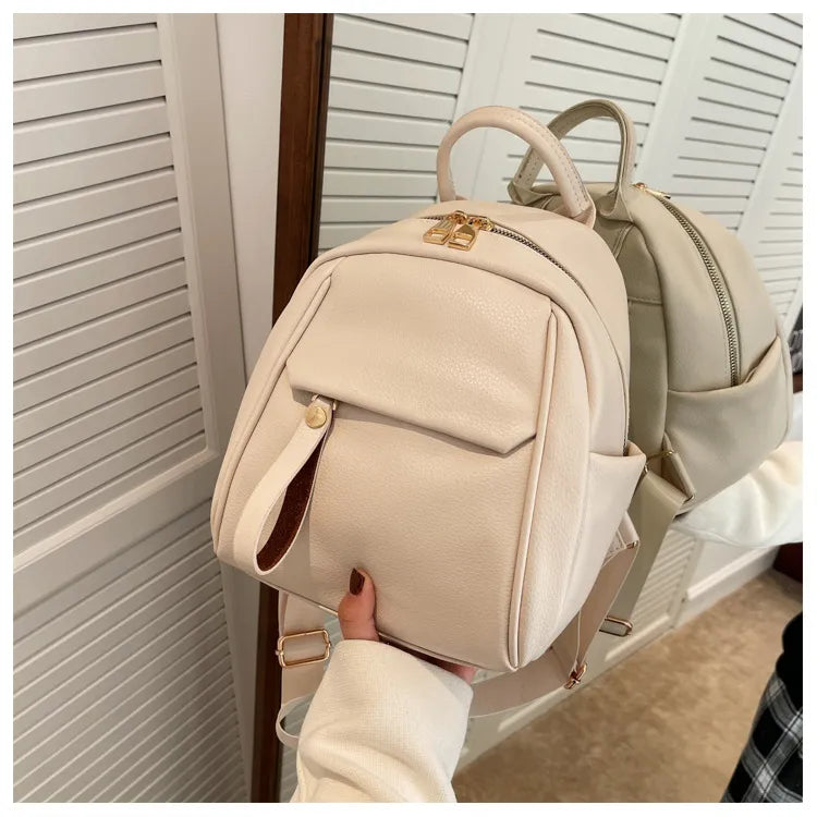 Fashion PU Backpack Soft Small Bags Women Cute Schoolbag Students