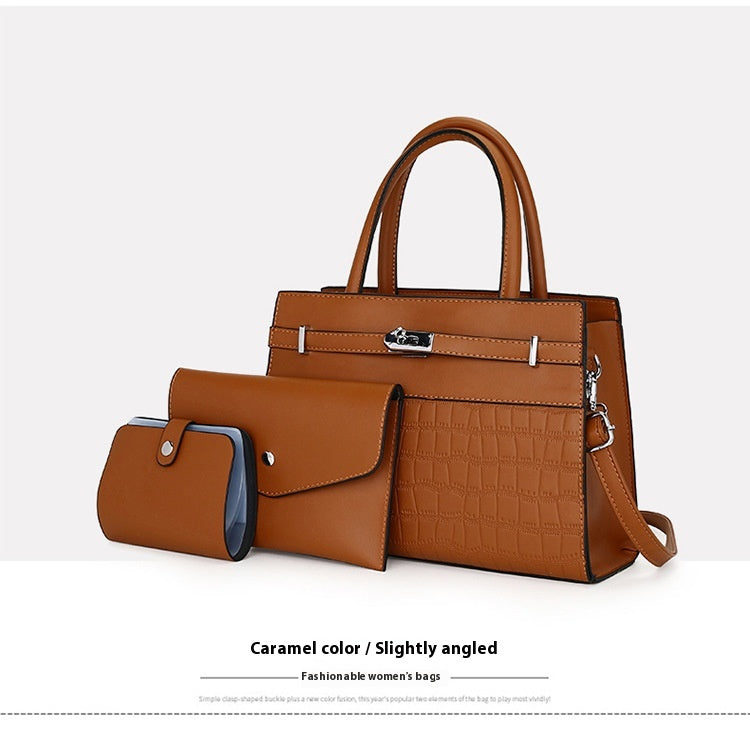 New Stone Pattern Lady Bags Simple Elegant Women's Portable