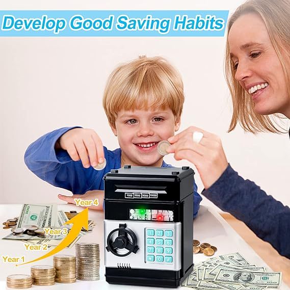 Saving Challenge Automatic Coin Storage Box, 1 Piece Modern Trendy Battery Powered Piggy Bank For Kids,  Money Saving Supplies