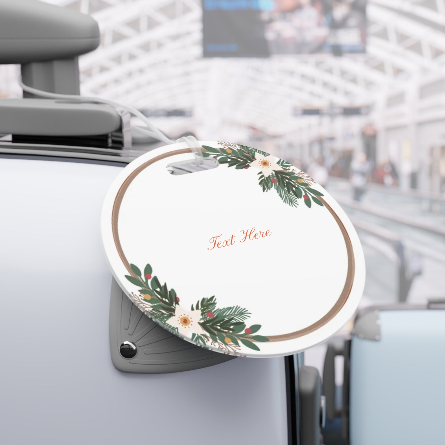 Luggage Tags - Personalize Round Tags With Floral Designs