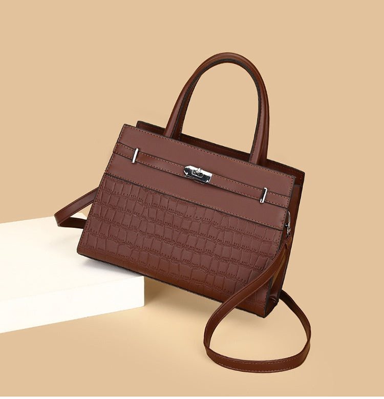 New Stone Pattern Lady Bags Simple Elegant Women's Portable