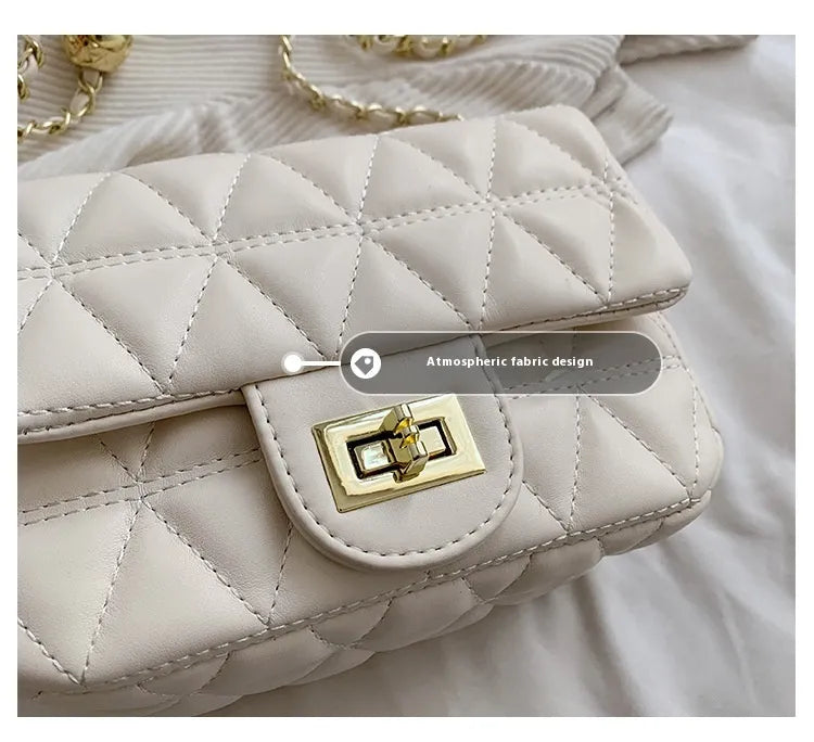 High-grade Diamond Pattern Chain Bag Women's Simple All-match