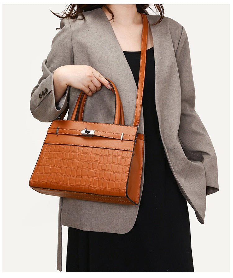 New Stone Pattern Lady Bags Simple Elegant Women's Portable