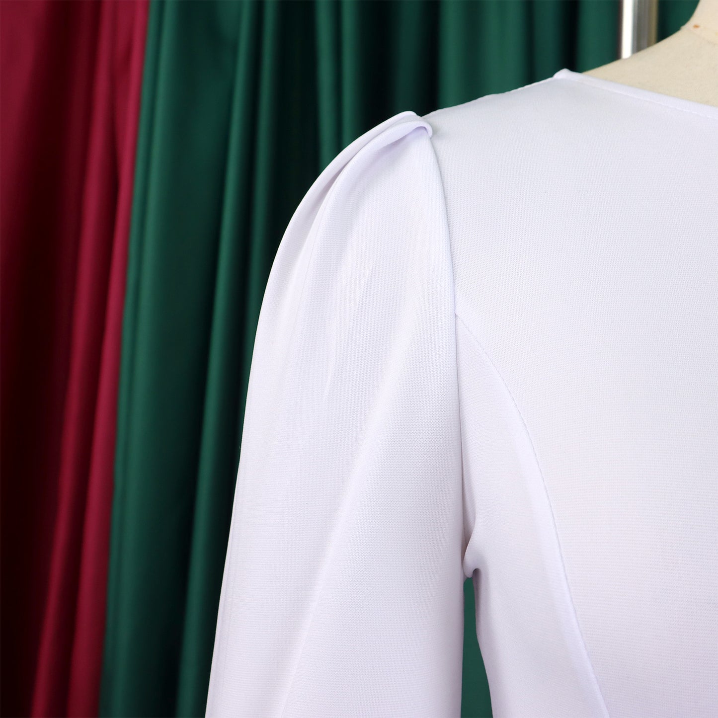 Women's Bodycon Pencil Dress Round Neck 3 /4 th Sleeve Peplum Office Dress - Free USA Shipping