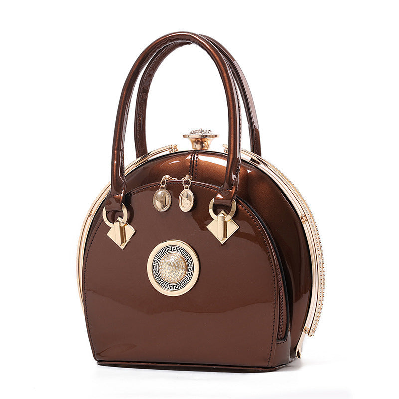 Bright leather high-end handbags noble fashion trend