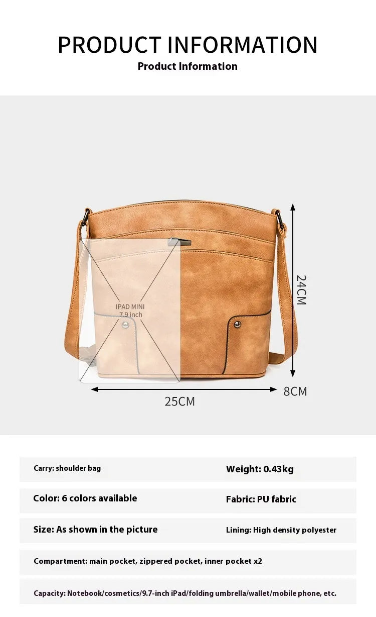 Retro Multi-layer PU Bag Women's Simple High-grade Crossbody