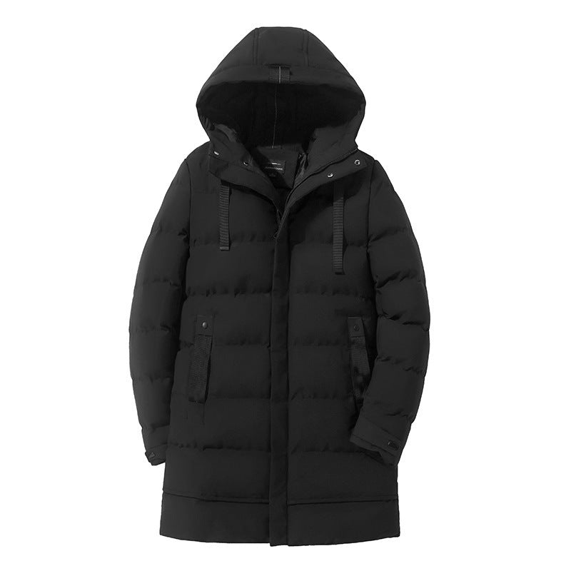 Men's mid-length thick down padded jacket