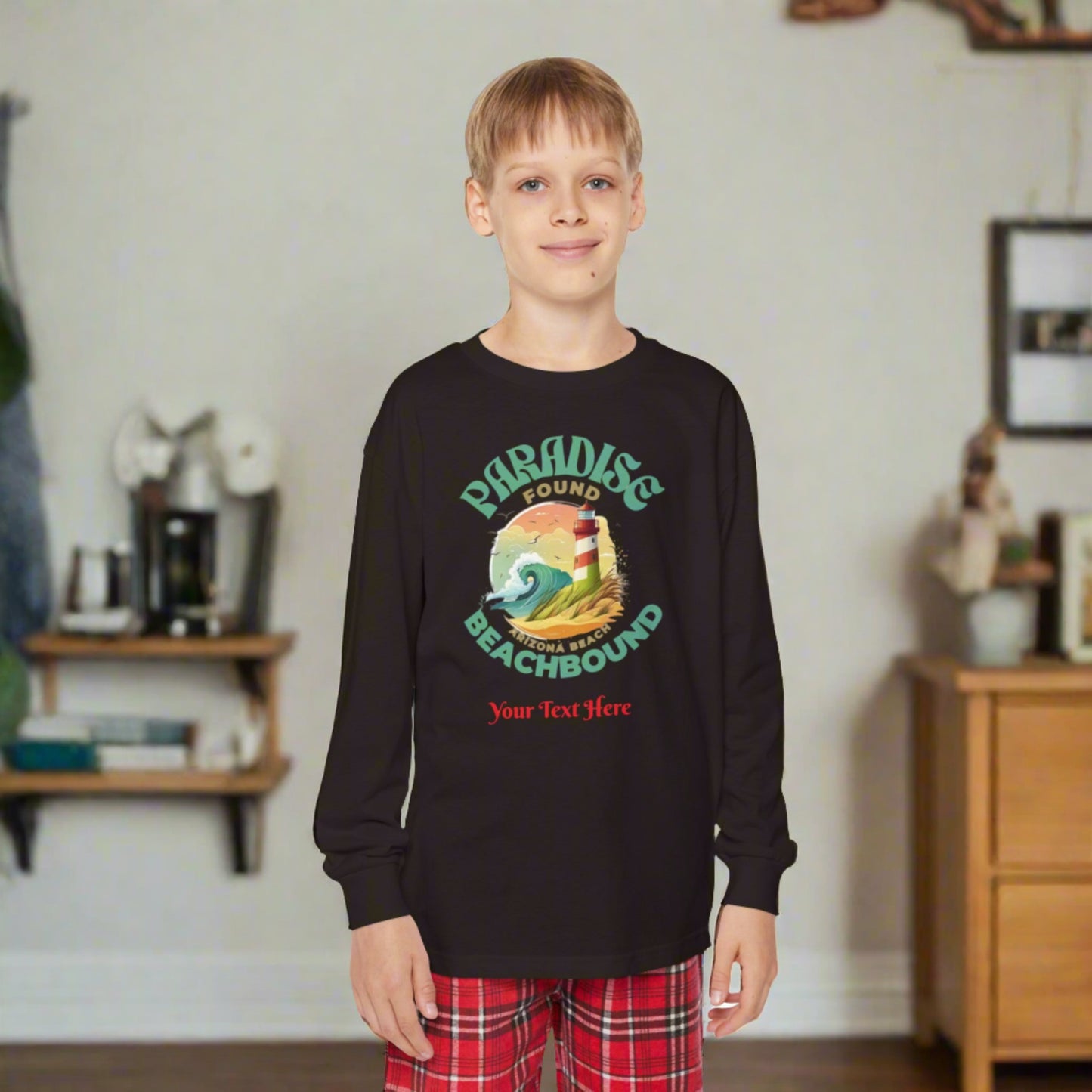 Youth Long Sleeve Holiday Outfit Set - Personalize With Beach Themes