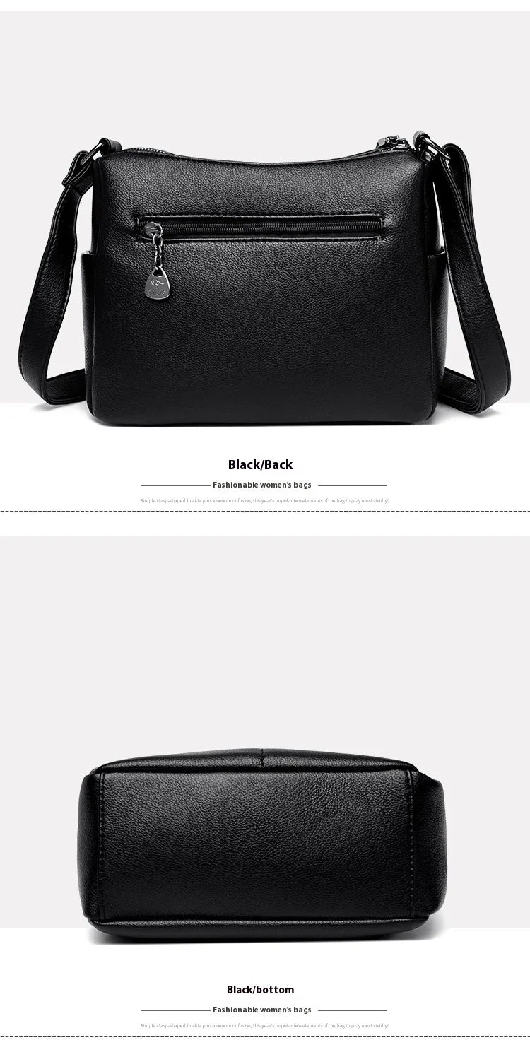Middle-aged Mom Shoulder Simple All-matching Soft Leather Bag
