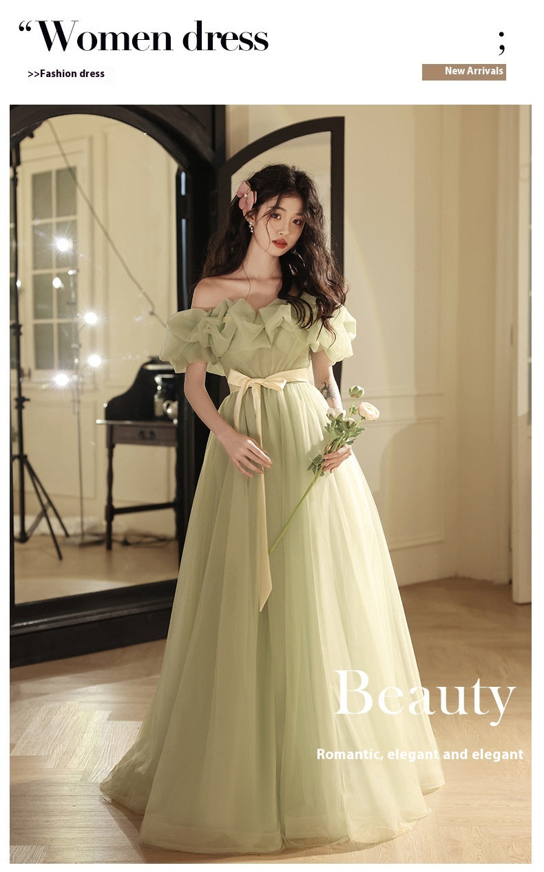 Off-shoulder Evening High-end Affordable Luxury Niche Dress