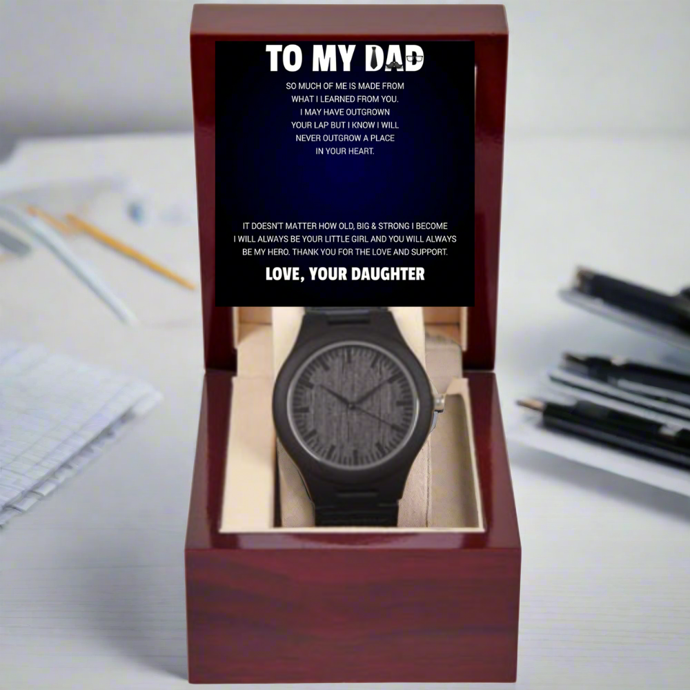 Wooden Watch + MC (NO ENGRAVING)- Customize With DAD Messages