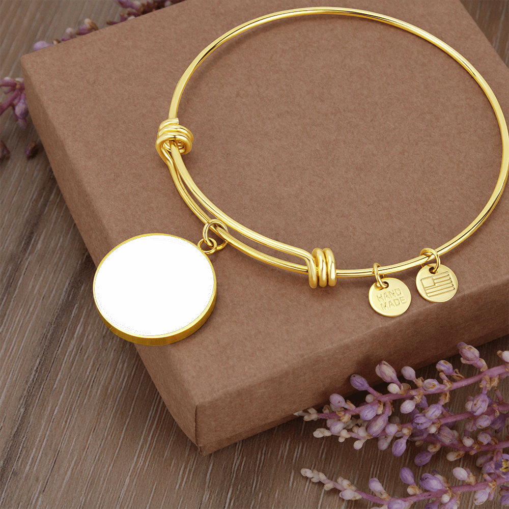 Circle Adjustable Bangle - Personalize with Photos And Message