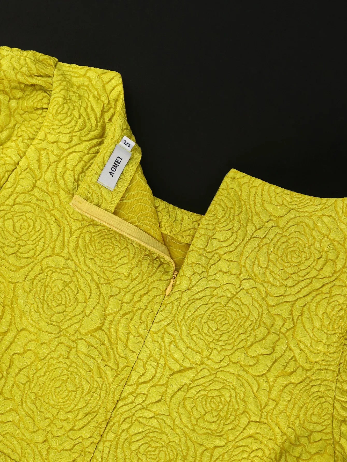 A- Line New Jacquard Fabric Flower Dress
