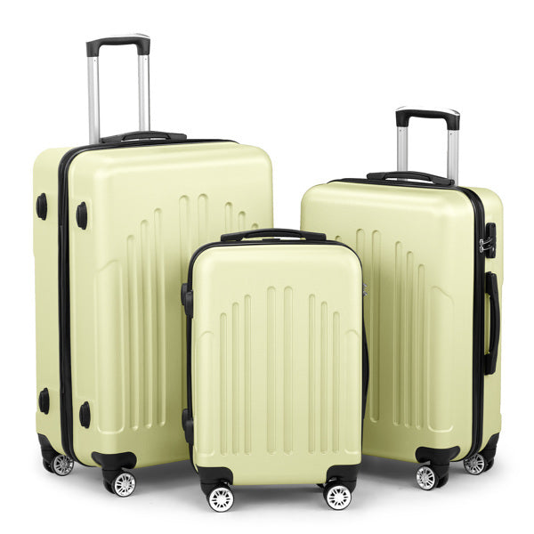 Curved Vertical Pattern Three In One ABS&PC Luggage- FREE USA SHIPPING