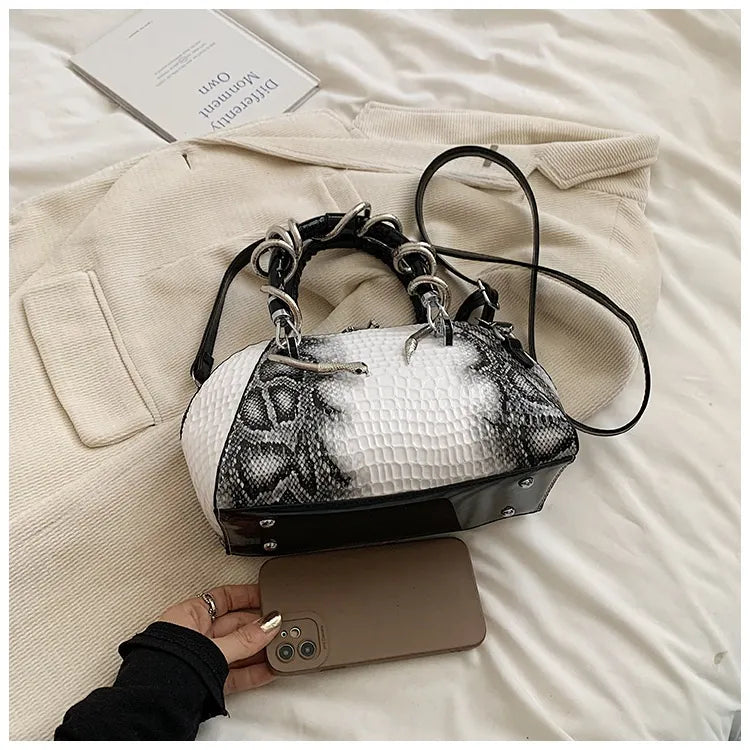 European And American Fashion Stone Pattern Personality Retro Easy Matching Portable Crossbody Shell Bag