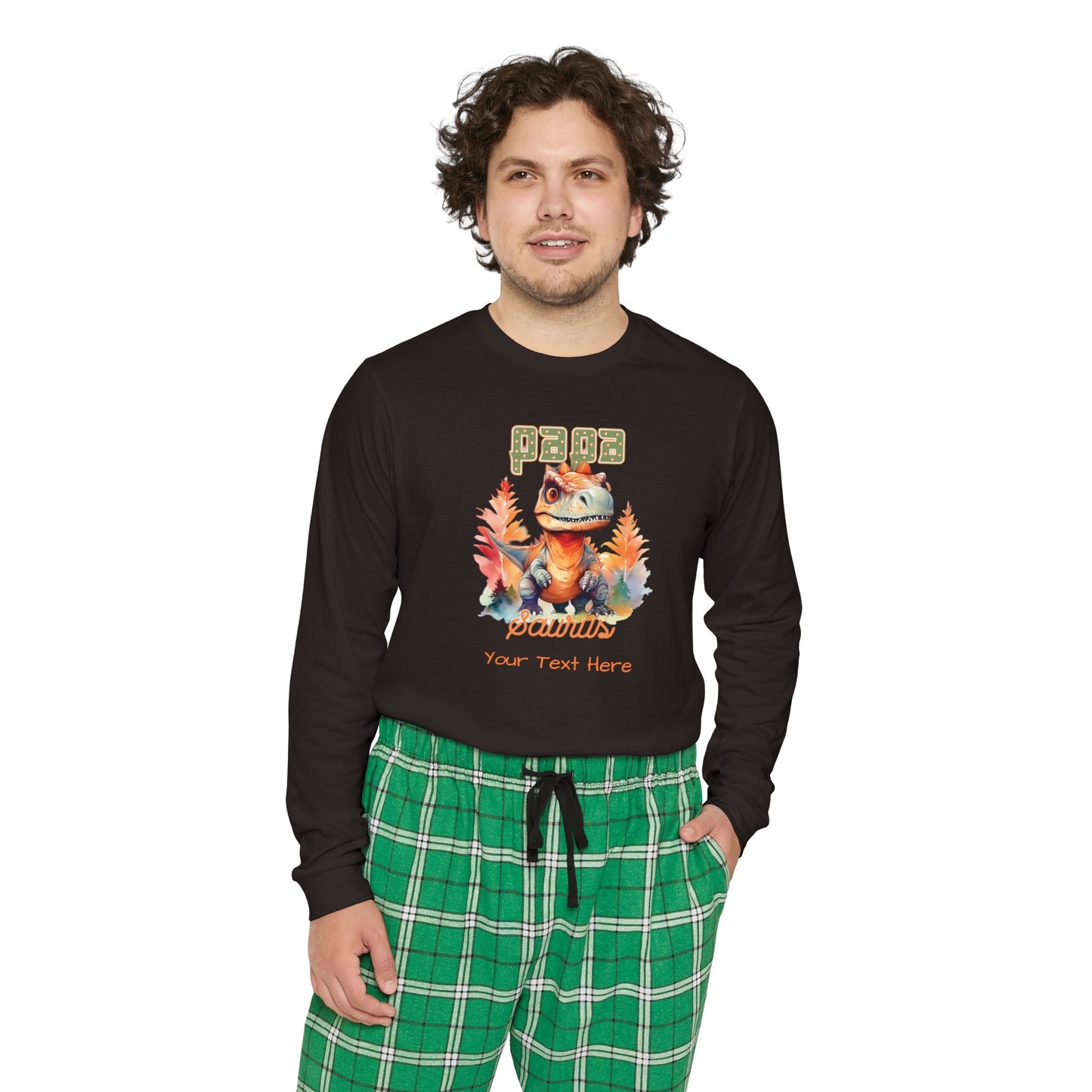 Men's Long Sleeve Pajama Set - Personalize With DAD Messages