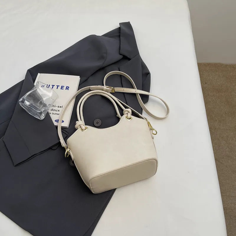 Sweet Style Zipper PU Square Women's Shoulder Crossbody Bag Solid Color Popular Commuting Fashion Small Square Bags