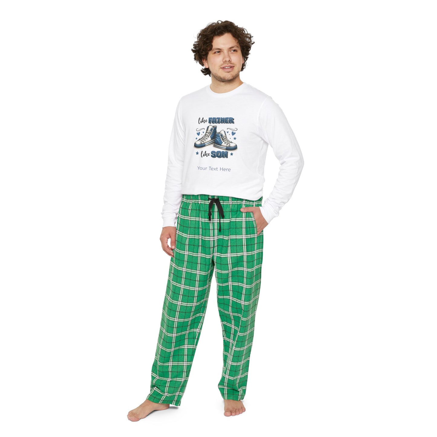 Men's Long Sleeve Pajama Set - Personalize With DAD Messages