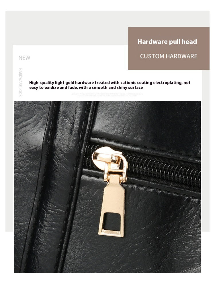 Women's Soft Leather Portable Large Capacity Shoulder Bag